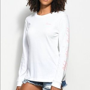 Vans pink and white checkered long sleeved shirt